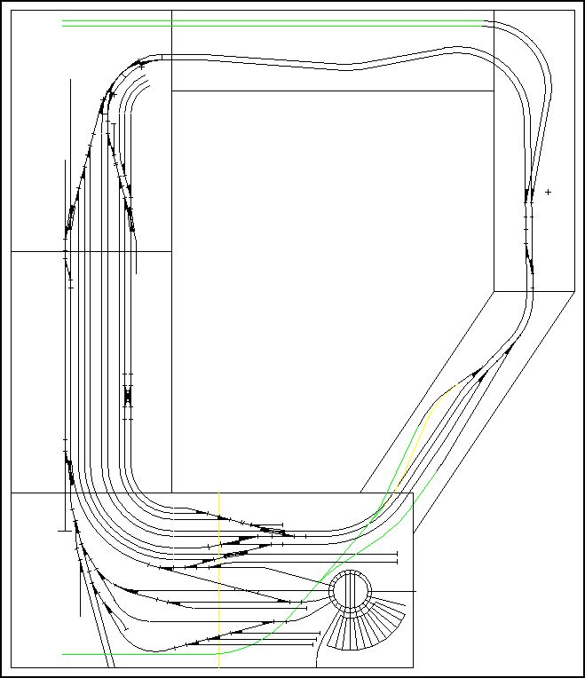 Entwurf des Gleisplanes / sichtbarer Teil