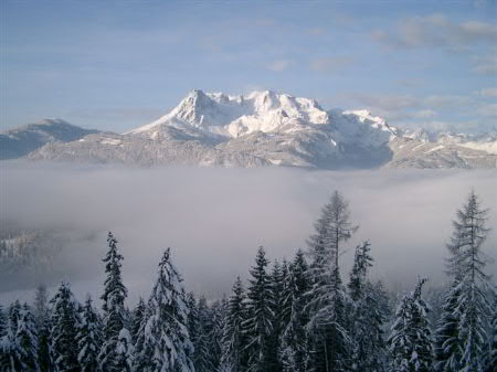 Der Hochkönig und der Nebel im Tal